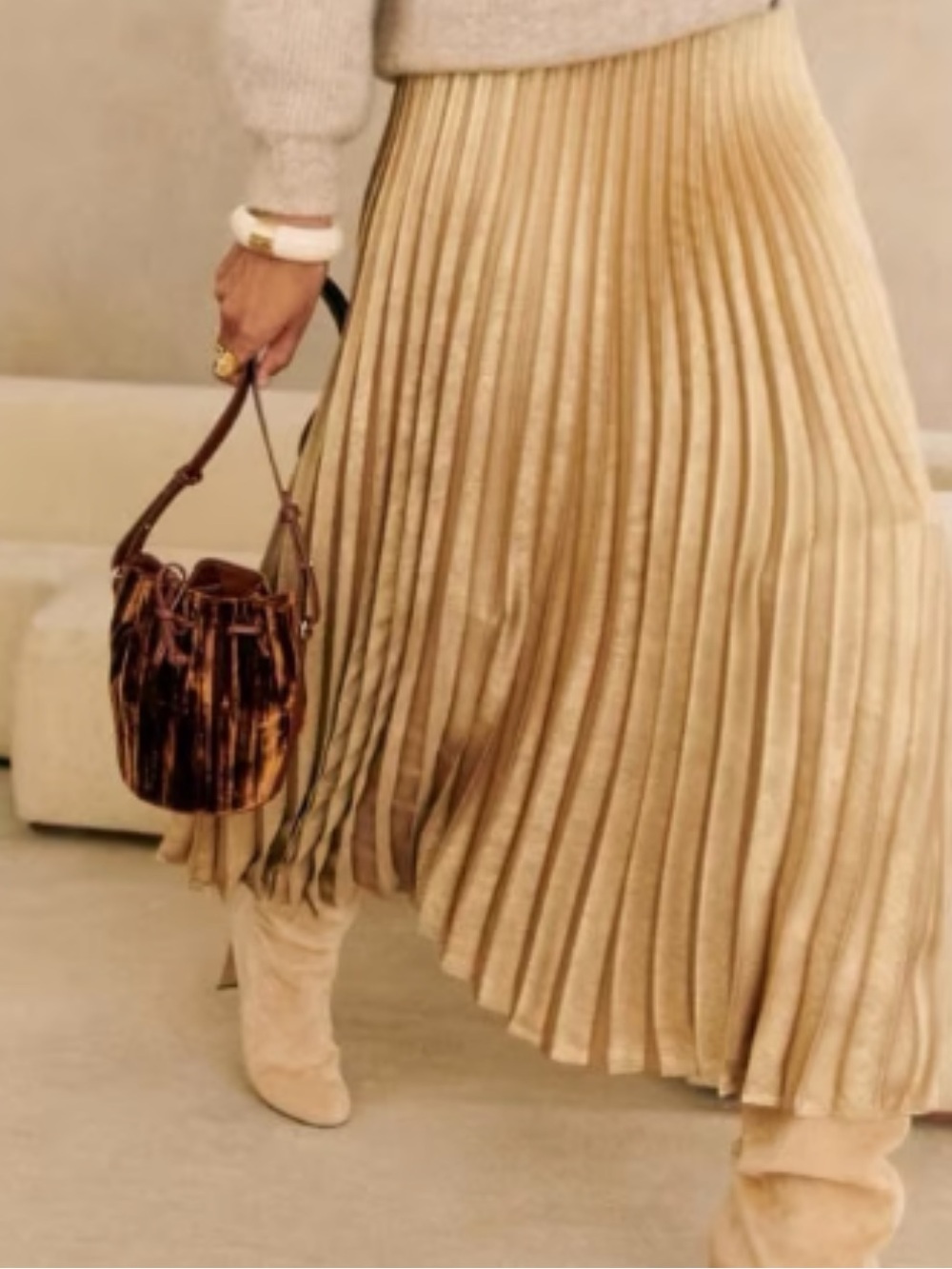 Sézane Dune Dress in Gold - Picture 2 of 8